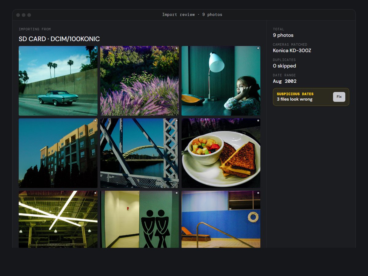 Smart importing mockup screenshot
