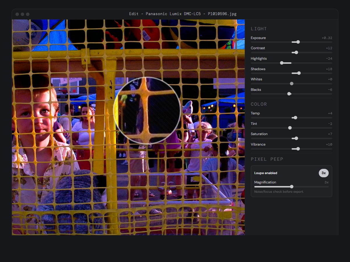 Basic editing mockup screenshot